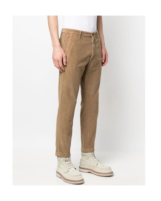 DSquared² Natural Cropped Corduroy Trousers for men