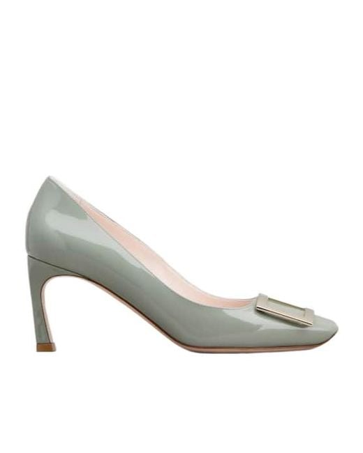 Roger Vivier White Trompette Buckle Pumps