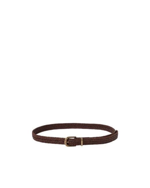 Brunello Cucinelli White Stretch Braided Leather Belt