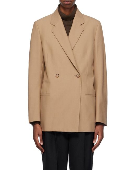 Totême Natural Totême Pocketed Double-Breasted Blazer