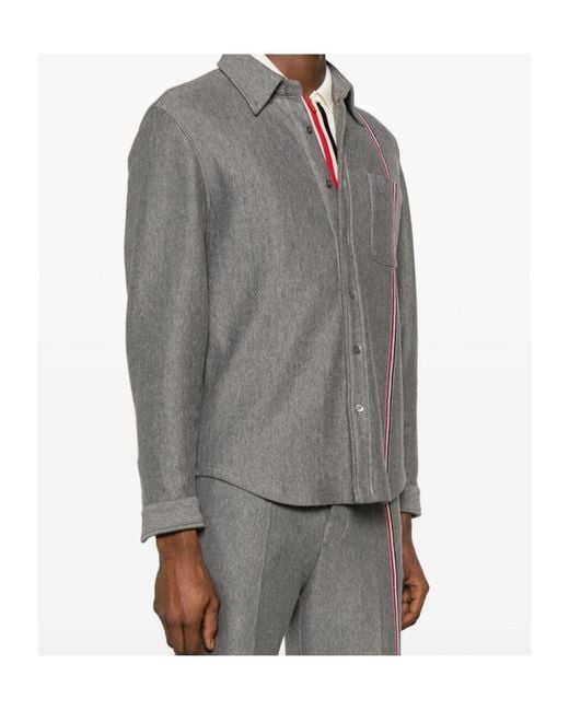 Thom Browne Gray Buttoned Jacket for men