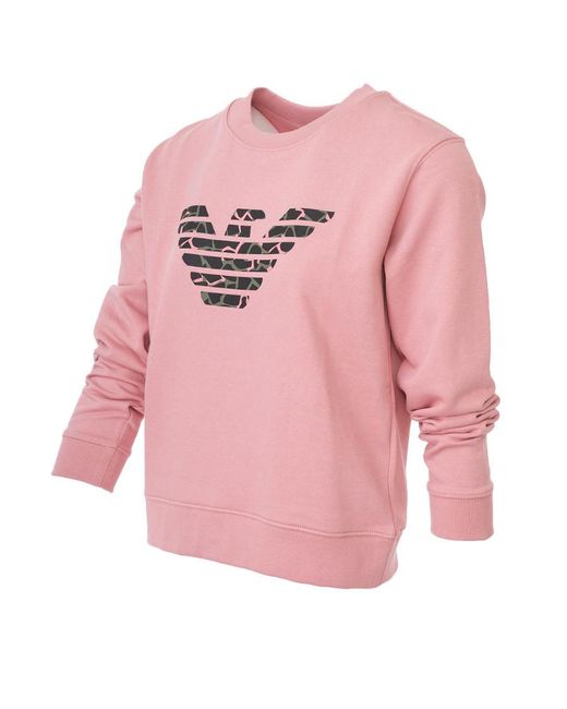 Emporio Armani Pink Round-Necked Logo Sweater