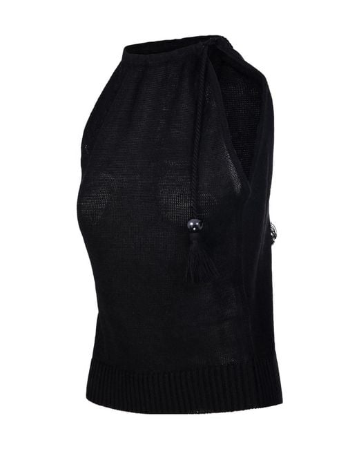 Max Mara Black Moriana Sleeveless Knitted Top