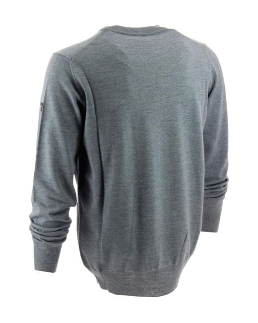 EA7 Gray Logo Detail Pullover for men