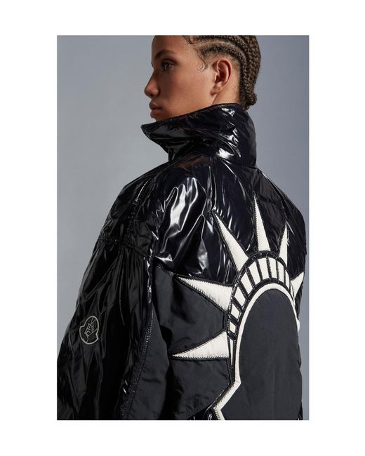 Moncler Black X Alicia Keys Logo Patch Padded Jacket for men