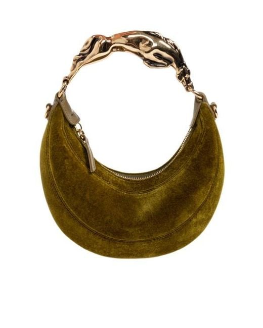Chloé Green Chloé Horse Small Velvet Tote Bag