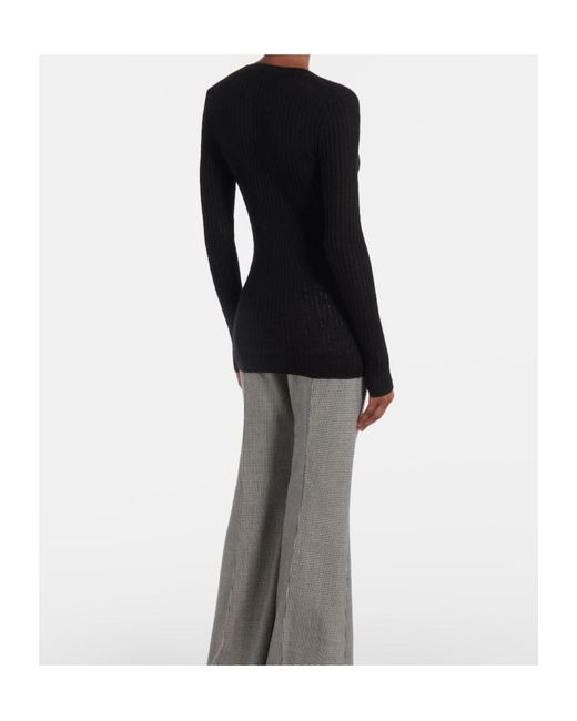 Gabriela Hearst Black Emma Pointelle Cashmere And Silk Cardigan