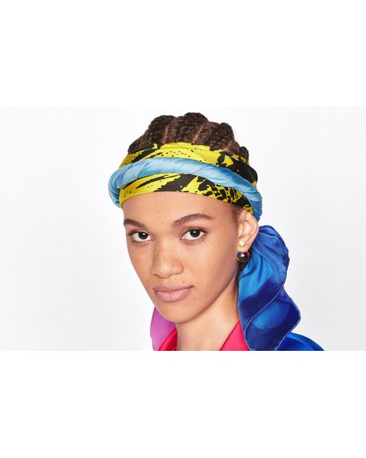 Dior Yellow D-Jungle Pop Square Scarf