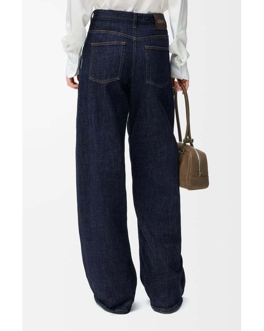 Loewe Blue Logo Patch Wide Leg Jeans