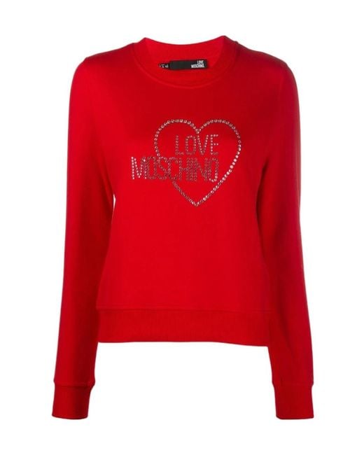Moschino Red Logo Round-Necked Sweater