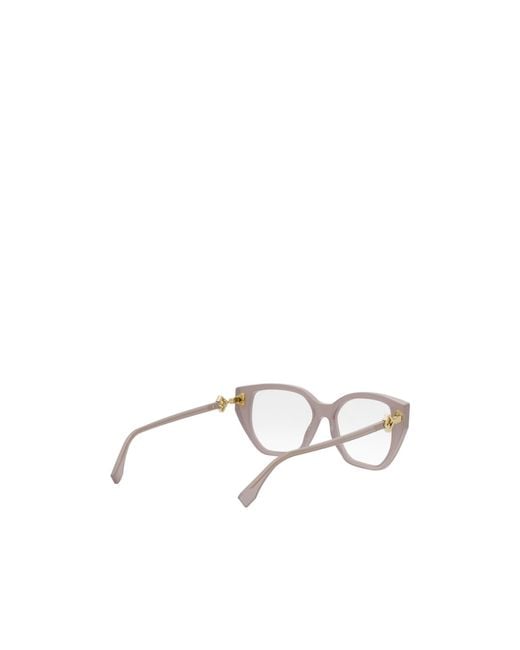 Fendi White Eyewear Geometric-Frame Glasses