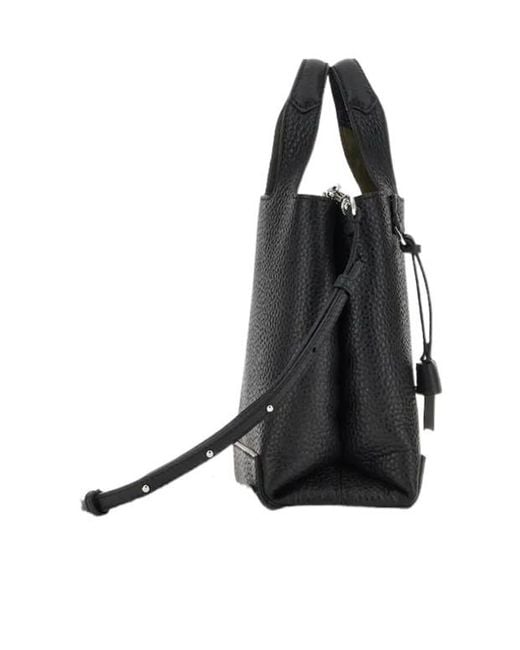 Hogan Black Logo Embossed Top Handle Bag