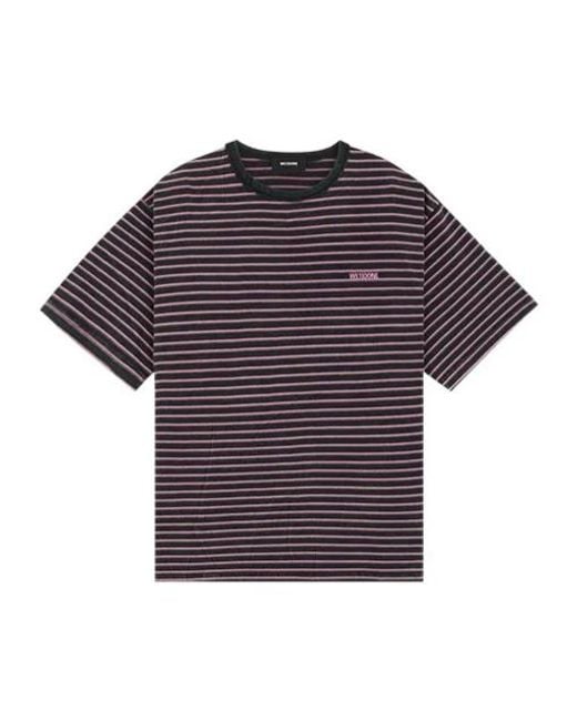 we11done Purple Logo Striped T-Shirt for men