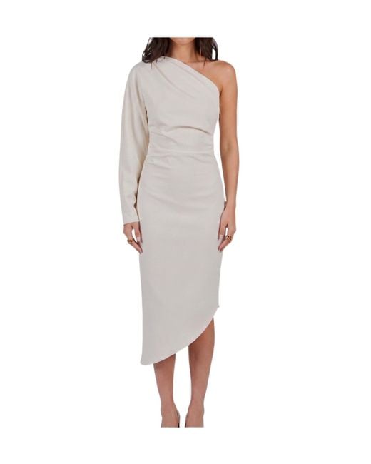 FEDERICA TOSI Gray One-Shoulder Cady Longuette Dress