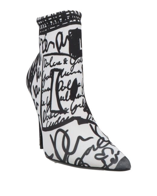 Dolce & Gabbana White Fashion Two-Tone Ankle Boots