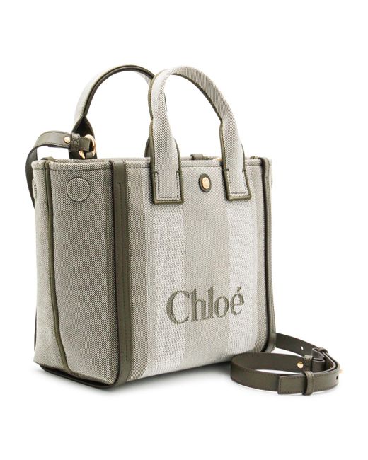 Chloé Gray Chloé Carry Logo Detailed Small Tote Bag