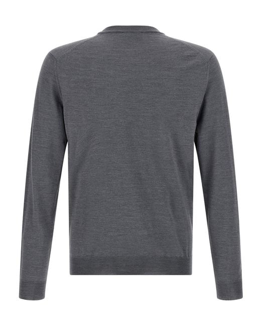Zanone Gray Flexwool Crew Neck Knitwear for men