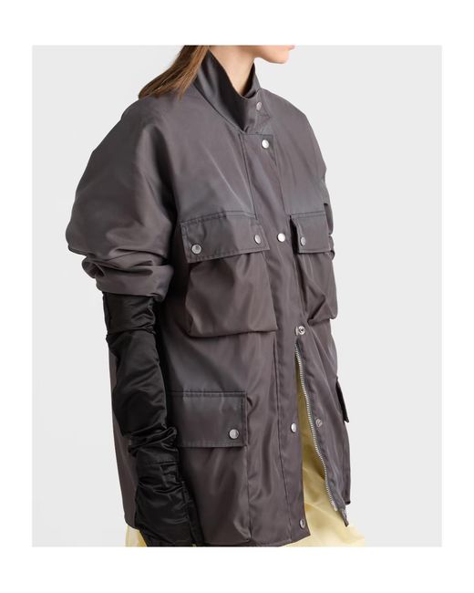 Prada Gray Washed Re-Nylon Rain Jacket