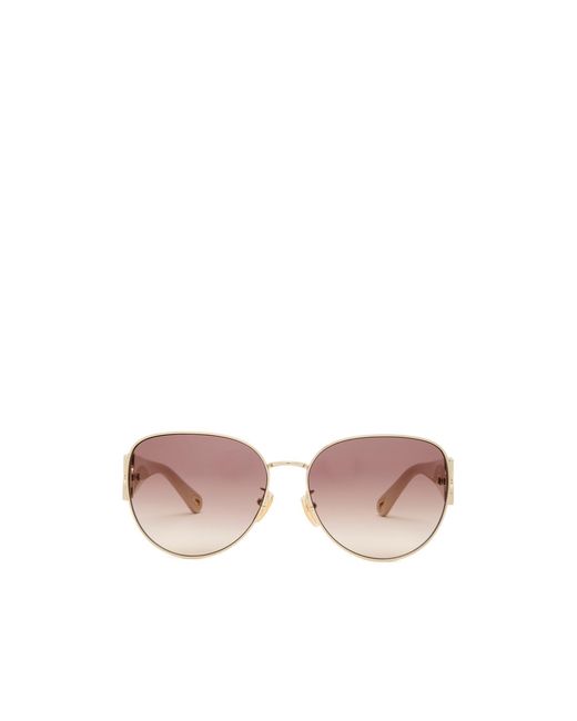 Chloé Pink Round-Frame Sunglasses
