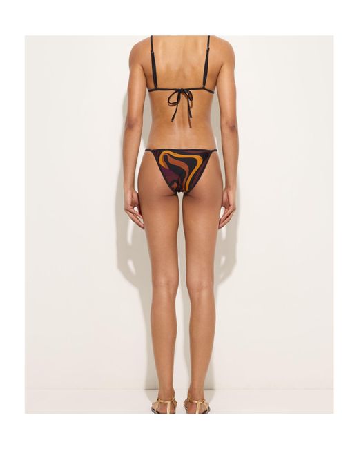 Emilio Pucci Brown Marmo Print Bikini Top