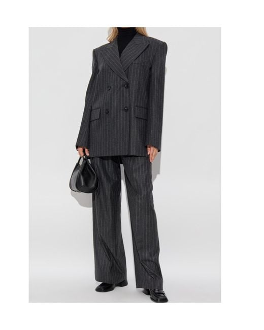 Sportmax Gray Belgio Striped Tailored Trousers