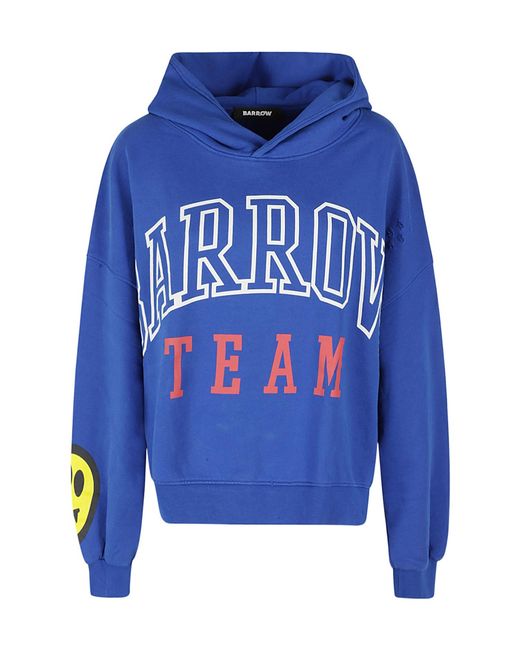 Barrow Blue Logo Logo Hooded Sweater for men