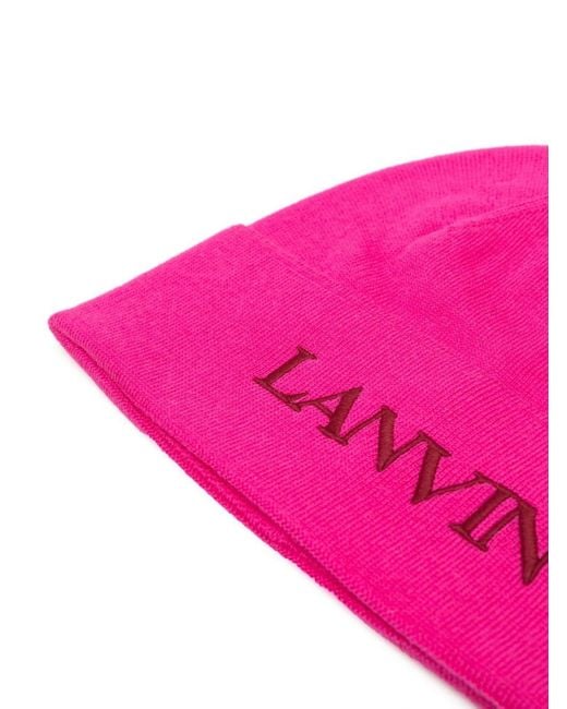 Lanvin Pink Logo Hat