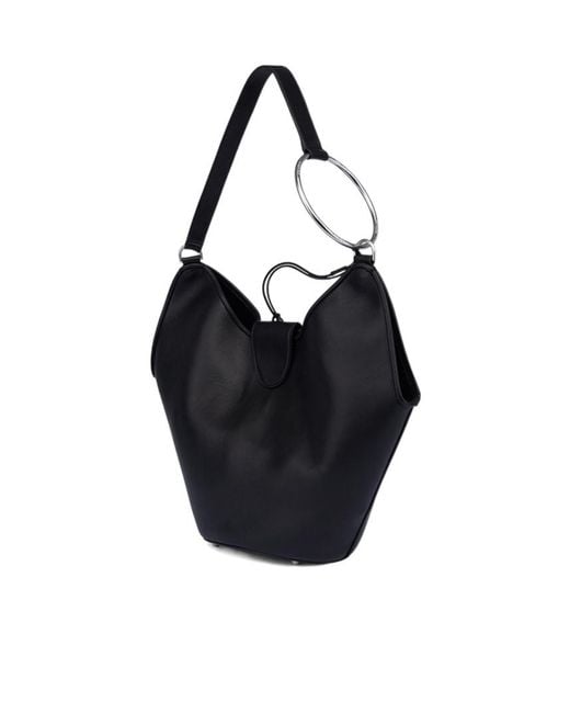 Dondup Black Small Ring-Detail Tote Bag