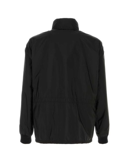 Prada Black Triangle-Logo Zipped Jacket for men