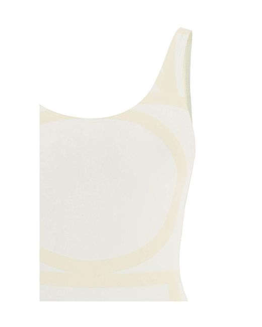 Totême White Totême Sleeveless Crewneck Swimsuit