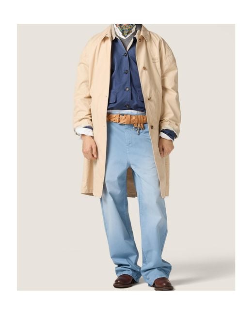 Miu Miu Natural Old Gabardine Single-Breasted Trench Coat