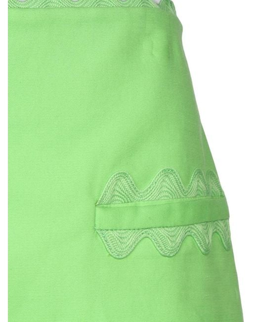 Moschino Green Lace Detail Shorts