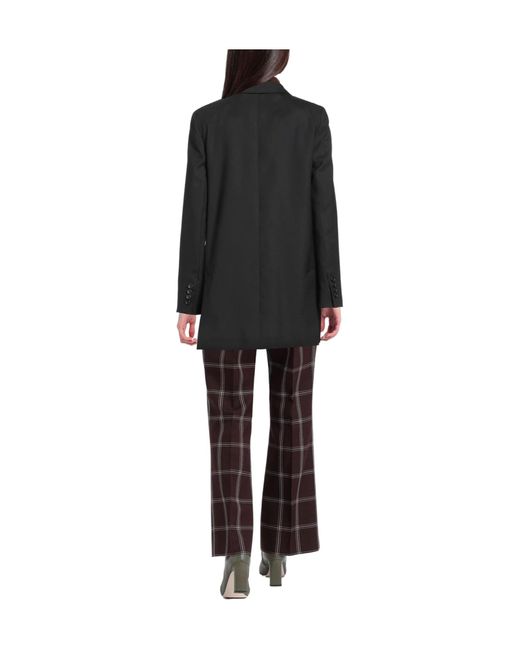 Max Mara Black Solid-Color Double-Breasted Blazer