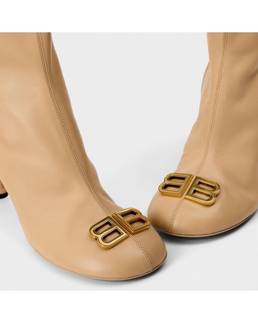 Balenciaga Natural Side Zipper Ankle Boots