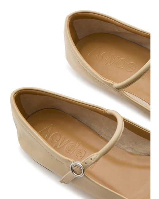 Aeyde Natural Uma Leather Ballet Flats