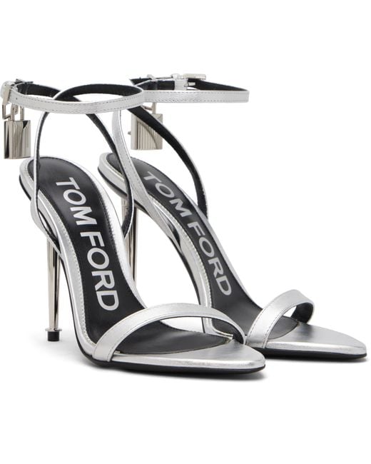 Tom Ford White Ankle-Strap Heeled Sandals
