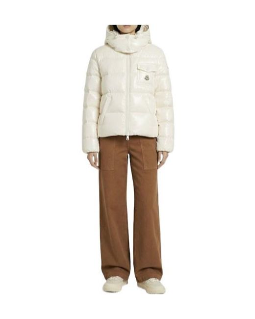Moncler White Andro Nylon Hooded Down Jacket