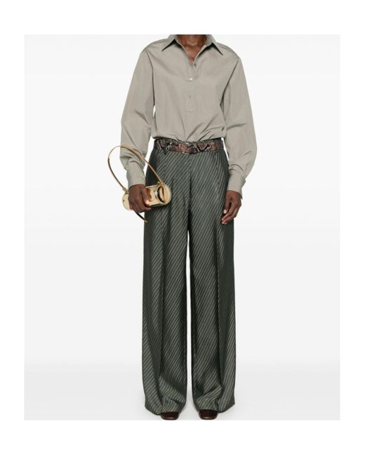 Dries Van Noten Gray Long-Sleeved Shirt