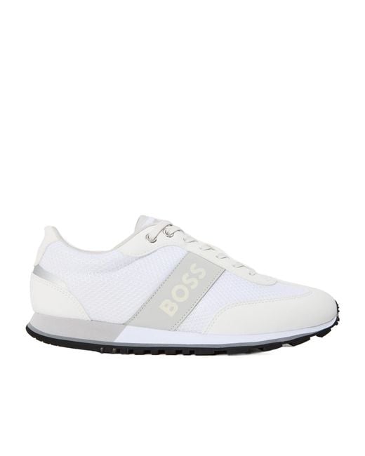 Boss White Simple Casual Shoes for men