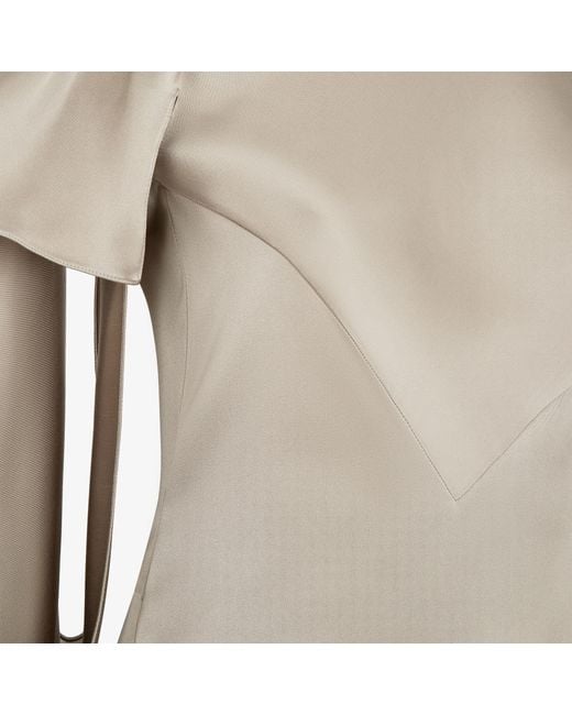 Fendi Natural Cape-Style Sleeved Cut-Out Detailed Blouse