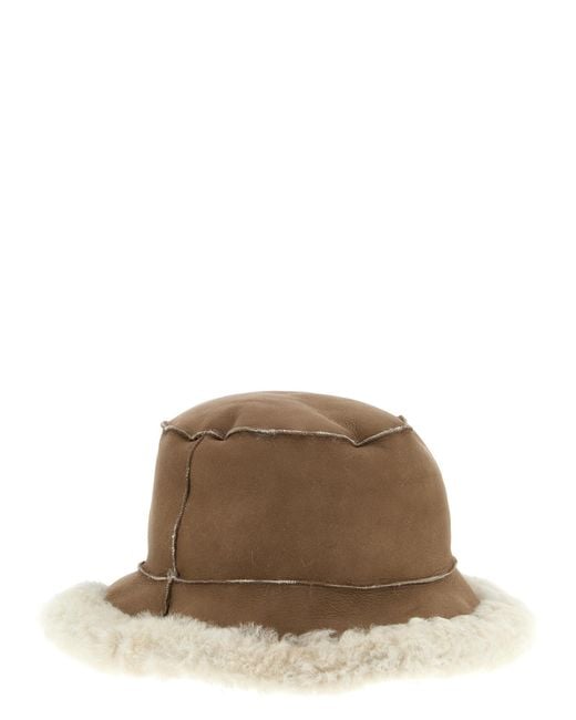 Brunello Cucinelli Brown Fuzzy Bucket Hat