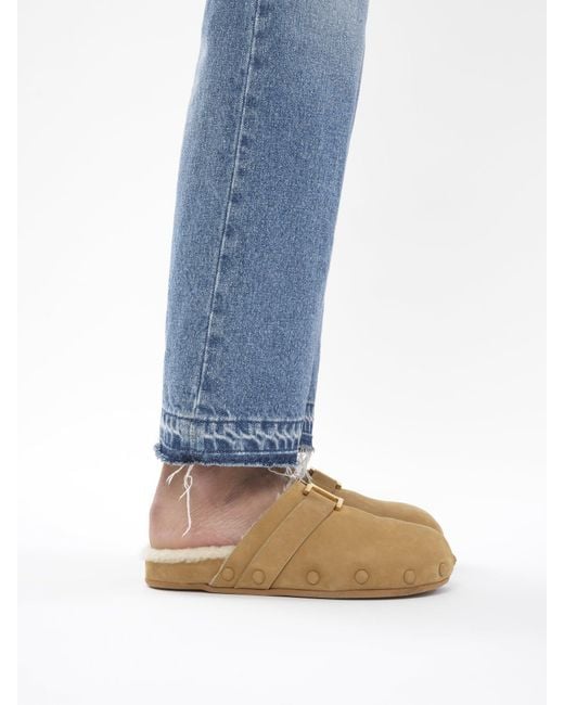 Chloé Brown Flat Slippers