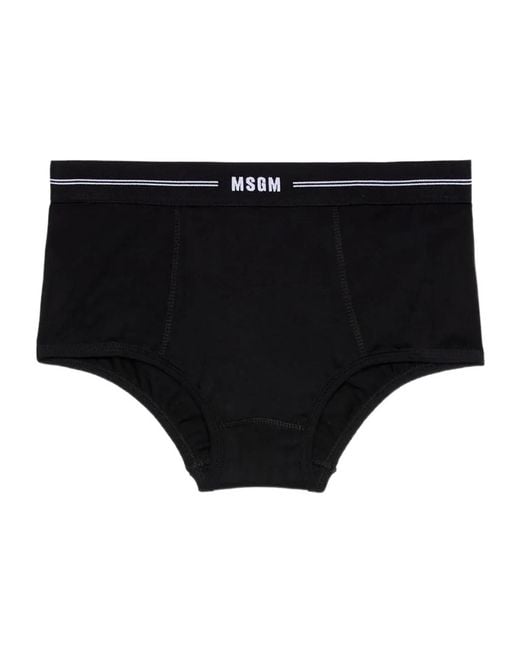 MSGM Black Logo-Detail Briefs
