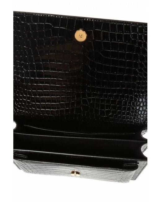 Saint Laurent Black Sunset Embossed Medium Shoulder Bag