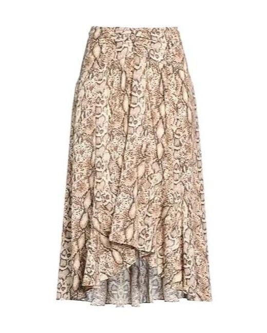 Isabel Marant Natural Snake-Print Midi Skirt