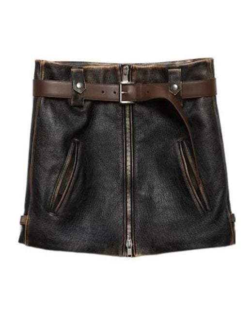Prada Black Leather Miniskirt