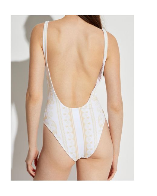 Versace White Sleeveless One-Piece Swimsuit
