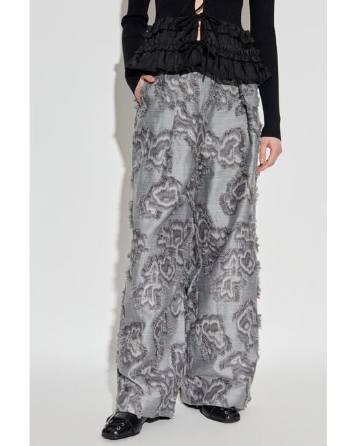 Ganni Gray Vintage Effect Trousers