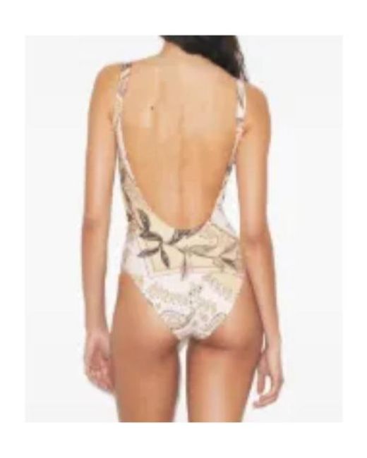 Tory Burch Natural Printed Swimsuit