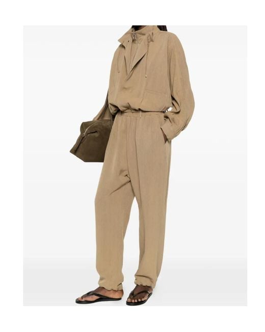 Frankie Shop Natural Drawstring Jumpsuit